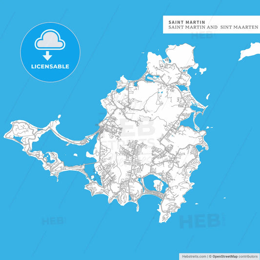 Map of Saint Martin Island