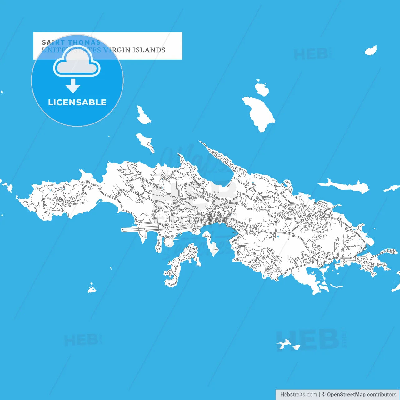 Map of Saint Thomas Island