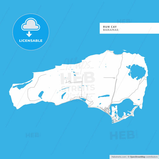 Map of Rum Cay Island