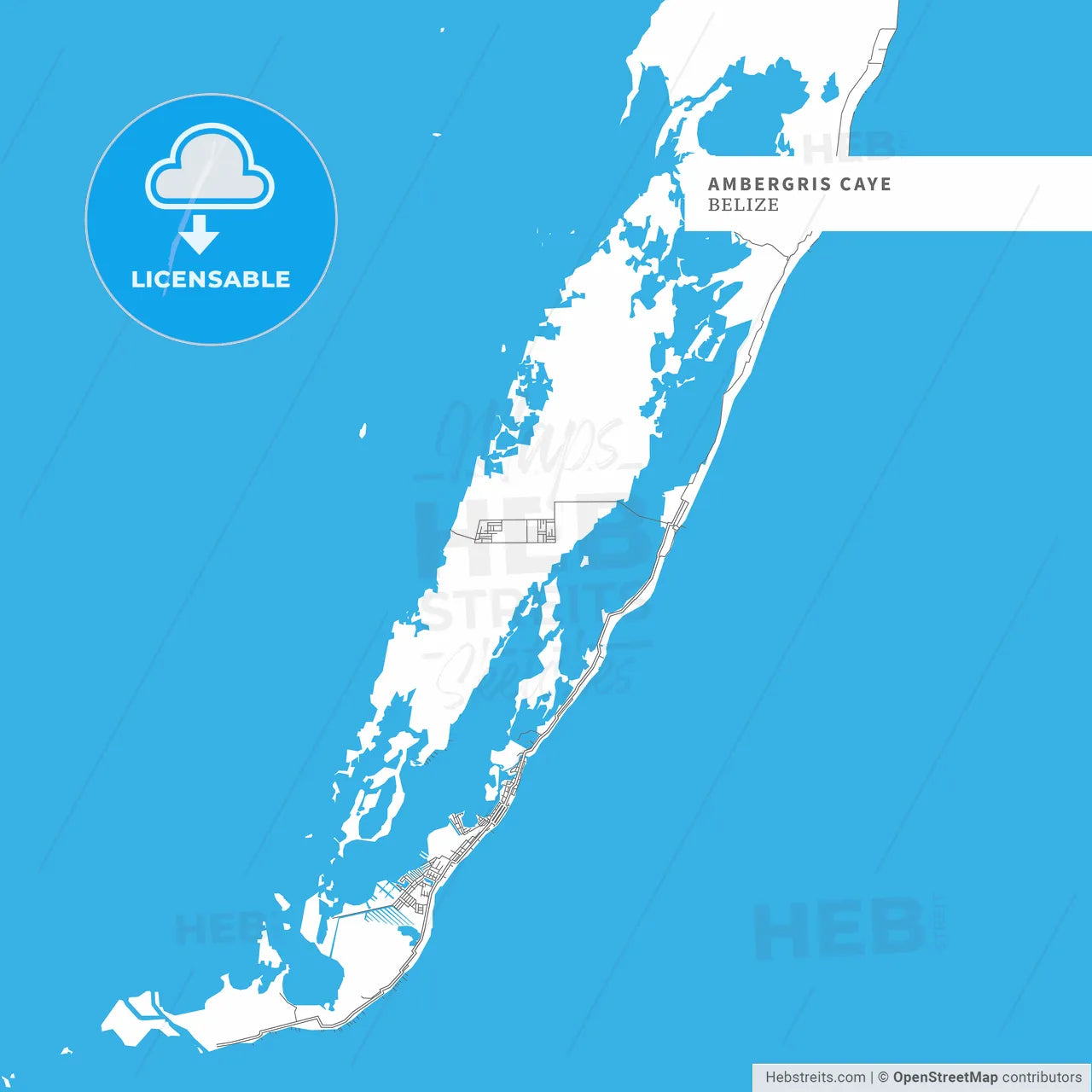 Map of Ambergris Caye Island
