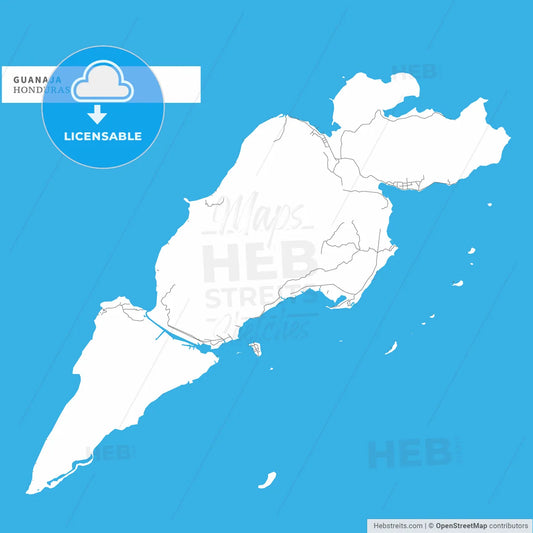 Map of Guanaja Island