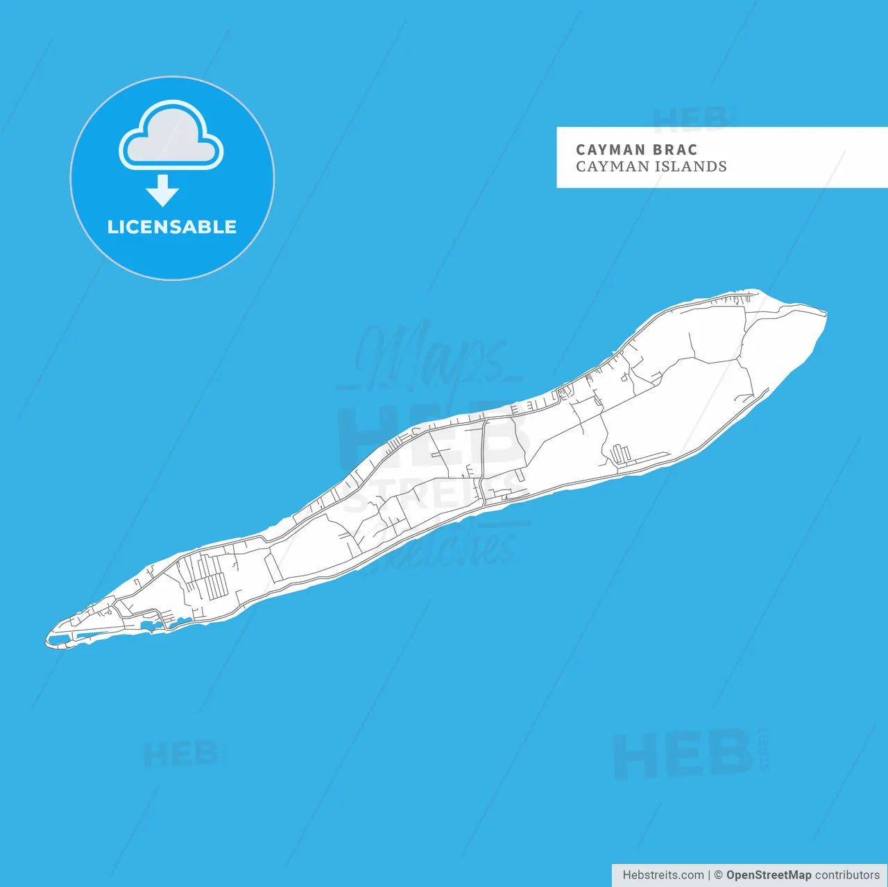 Map of Cayman Brac Island