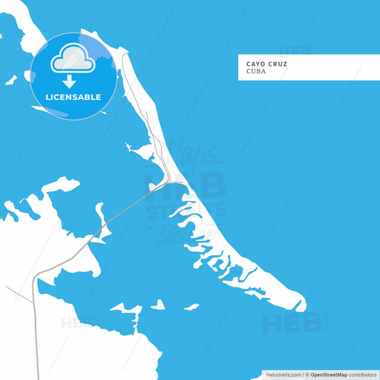 Map of Cayo Cruz Island