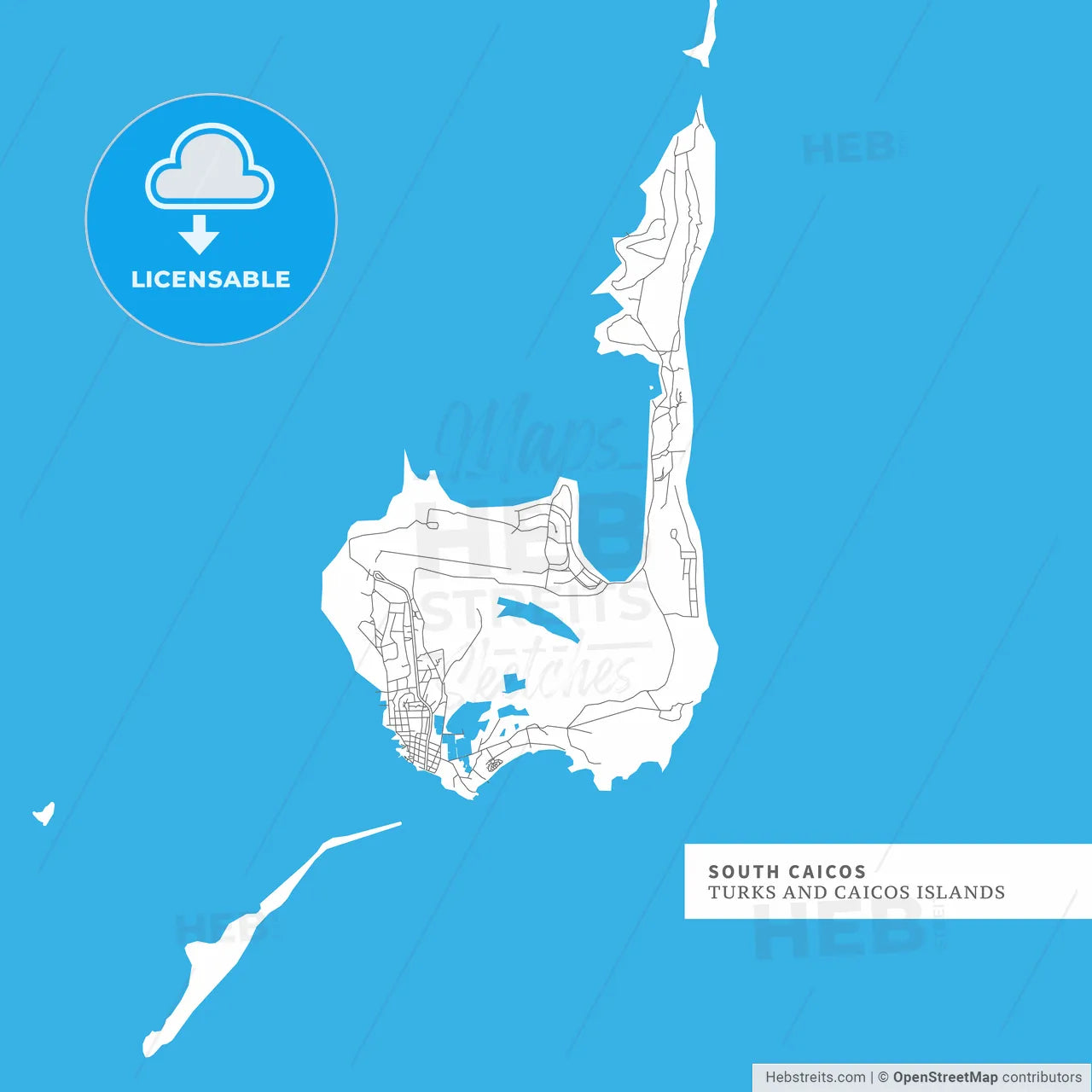 Map of South Caicos Island