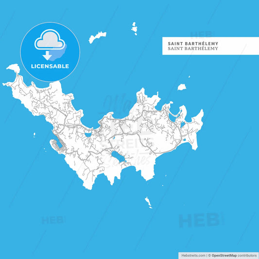 Map of Saint Barthélemy Island