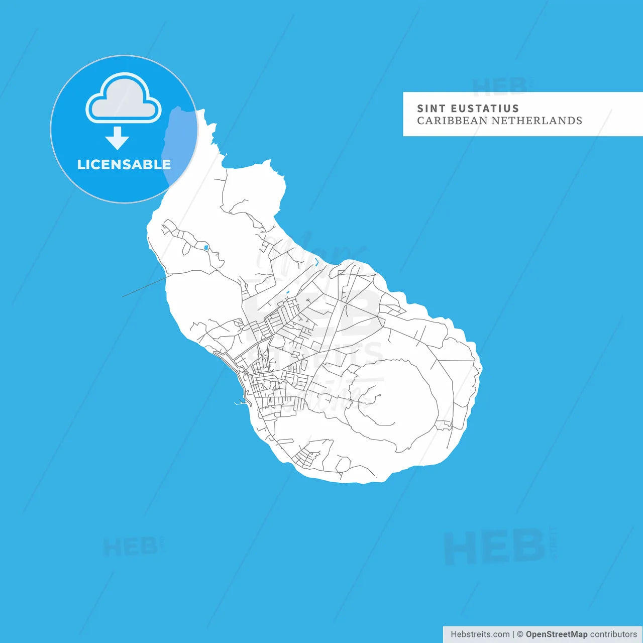 Map of Sint Eustatius Island