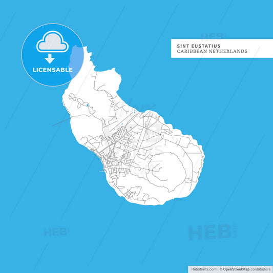 Map of Sint Eustatius Island