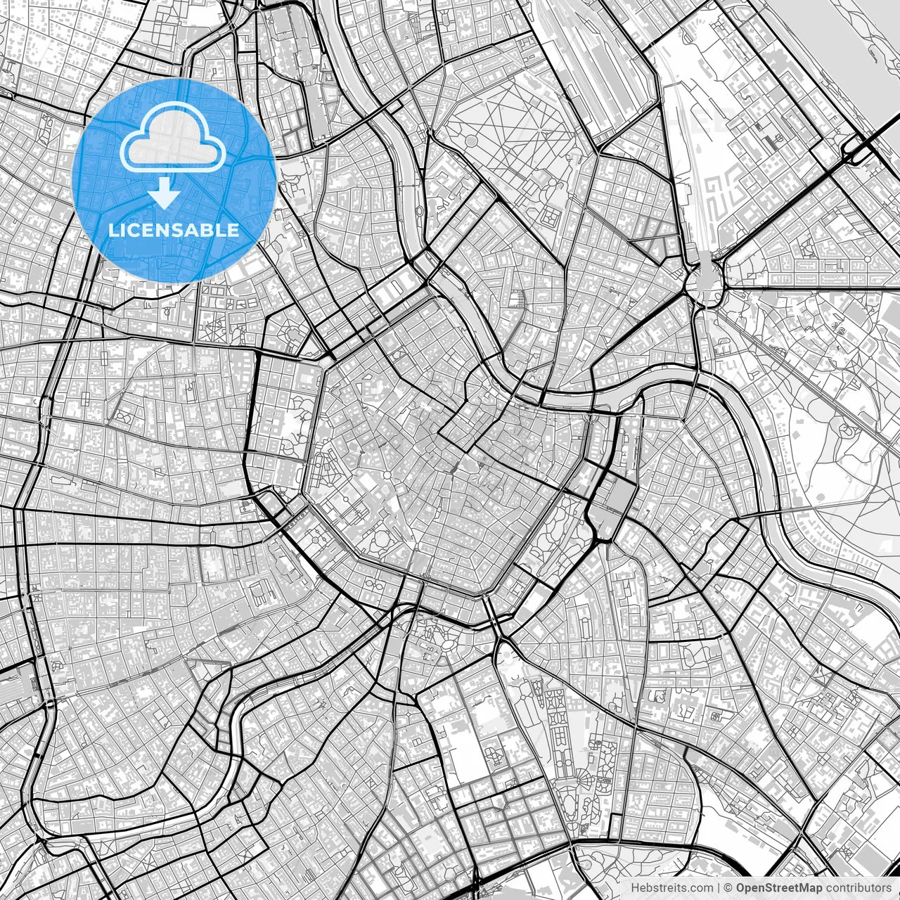 Downtown map of Vienna, Austria