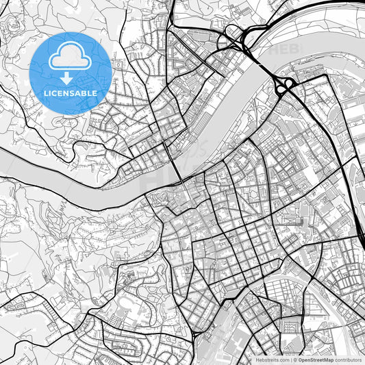 Downtown map of Linz, Austria