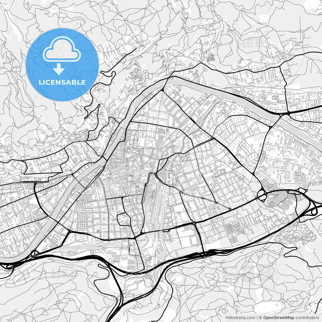 Downtown map of Innsbruck, Austria