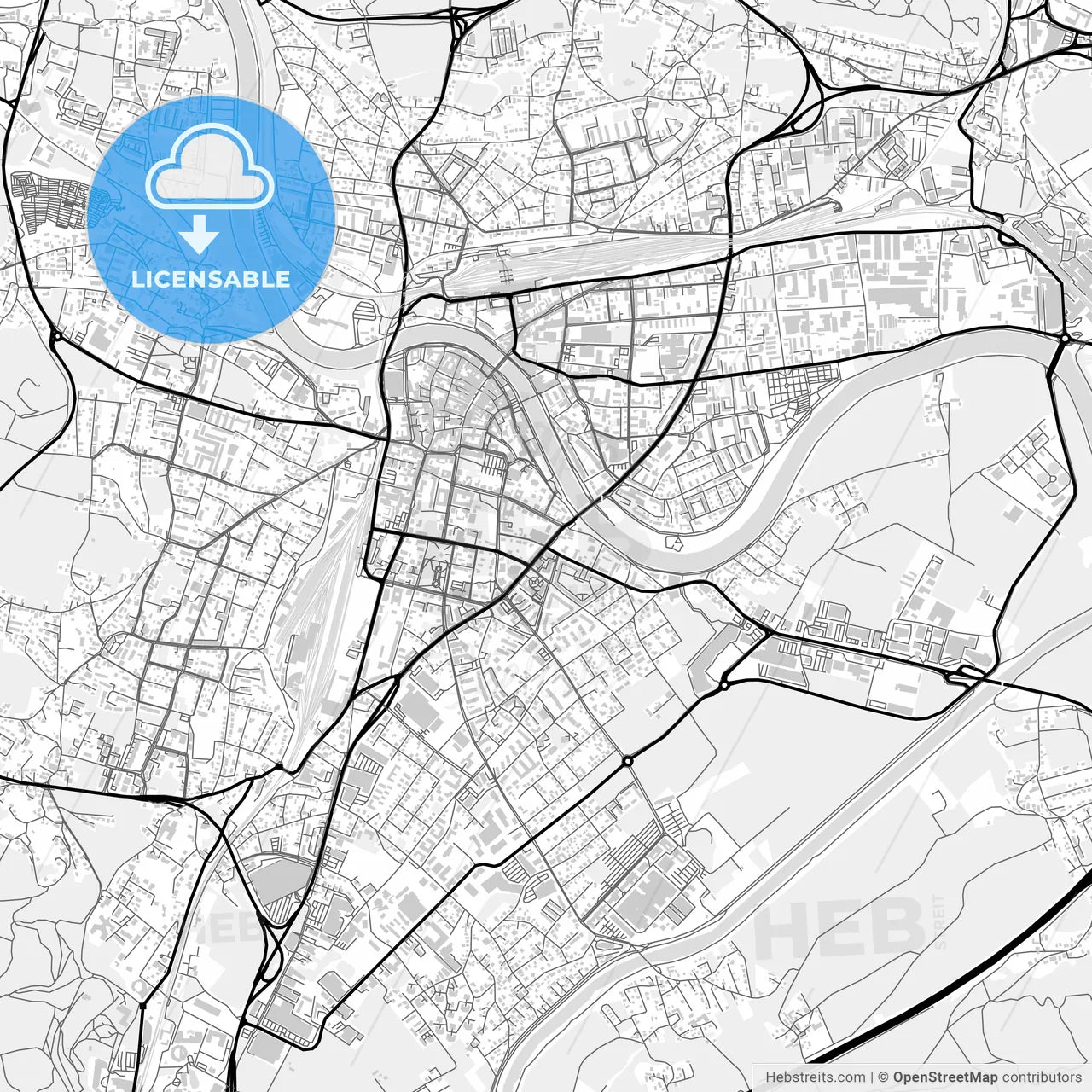 Downtown map of Villach, Austria