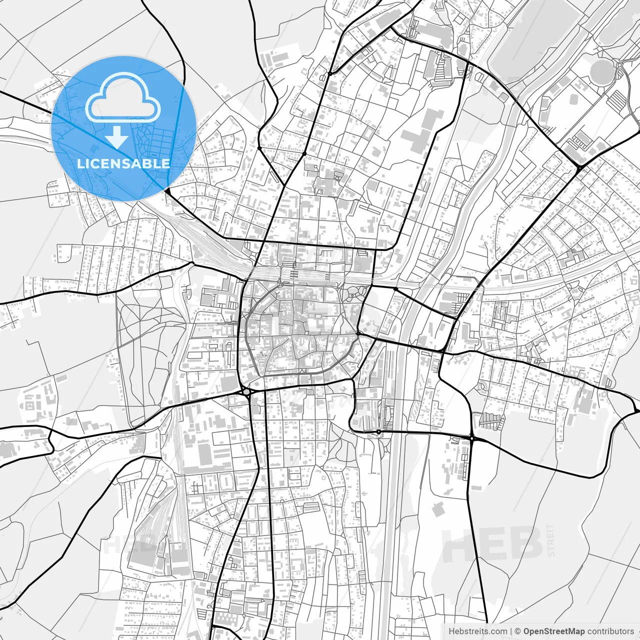 Downtown map of Sankt Pölten, Austria