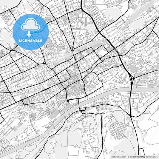 Downtown map of Wels, Austria