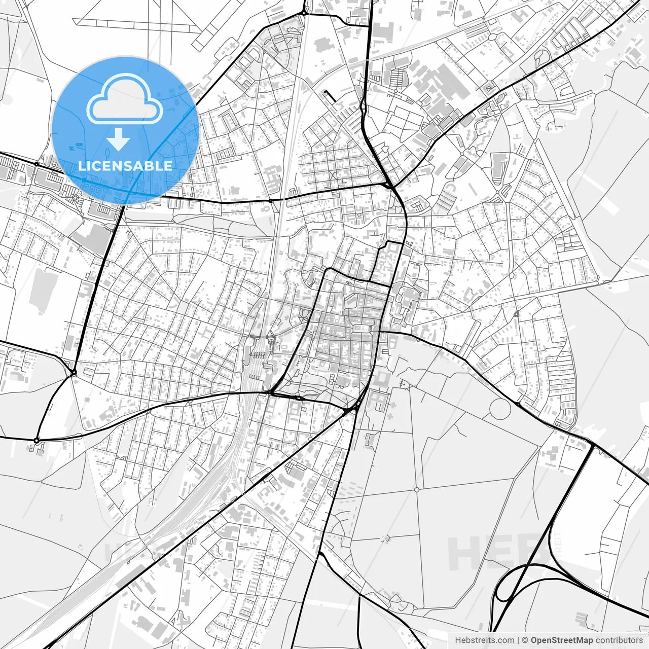 Downtown map of Wiener Neustadt, Austria