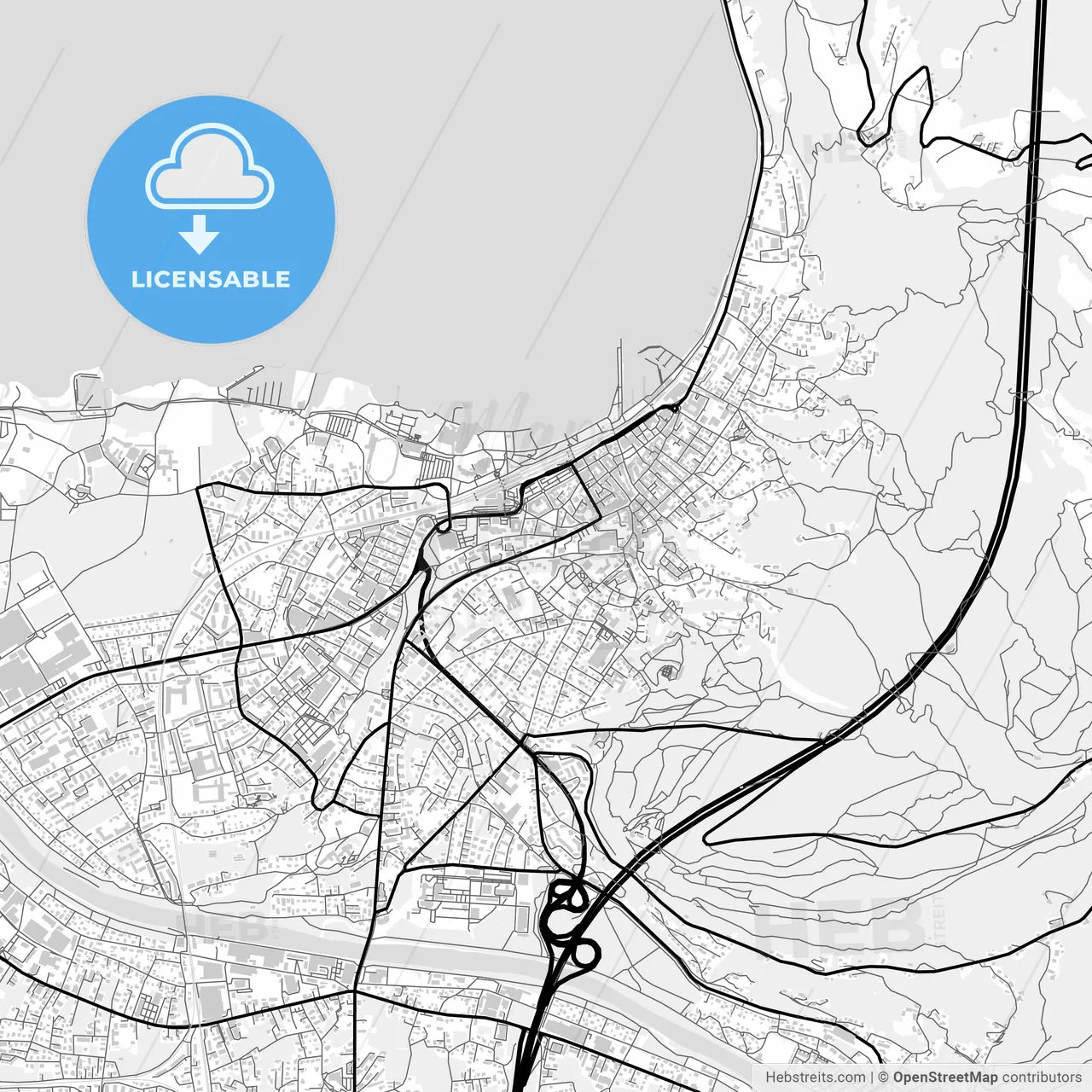Downtown map of Bregenz, Austria