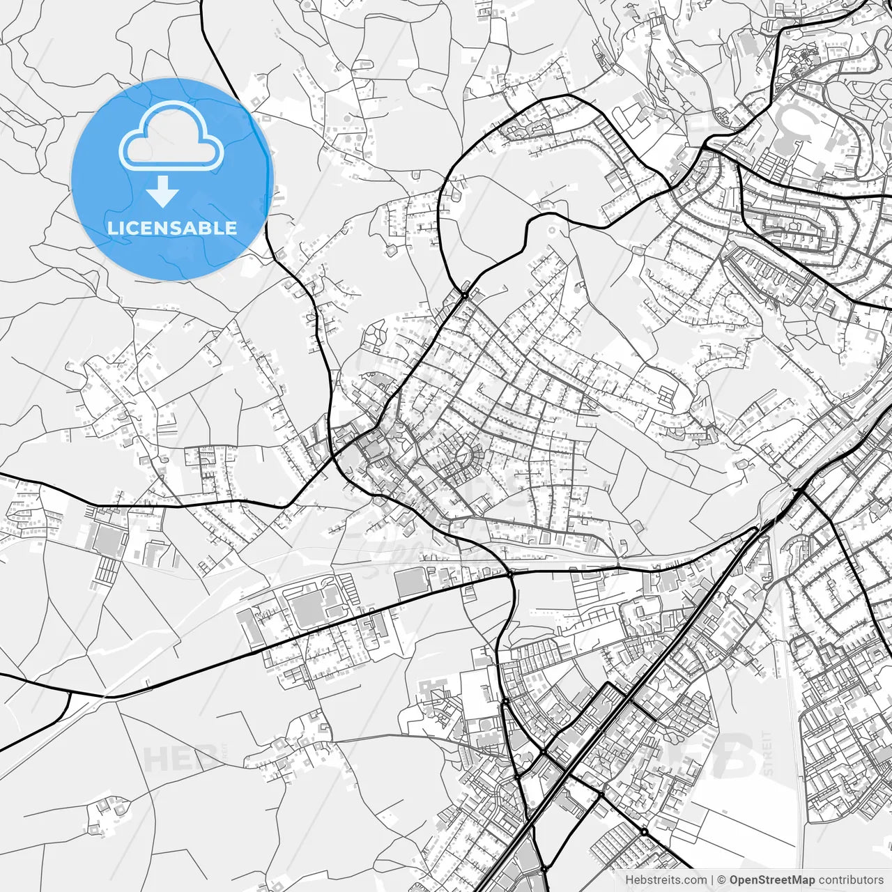 Downtown map of Leonding, Austria