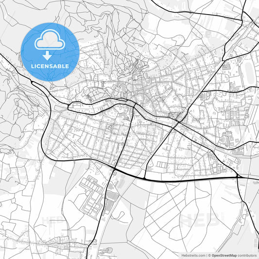 Downtown map of Baden bei Wien, Austria
