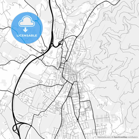 Downtown map of Wolfsberg, Austria