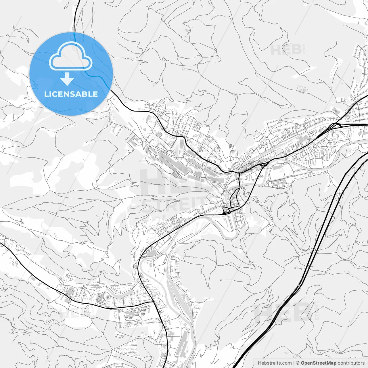 Downtown map of Kapfenberg, Austria