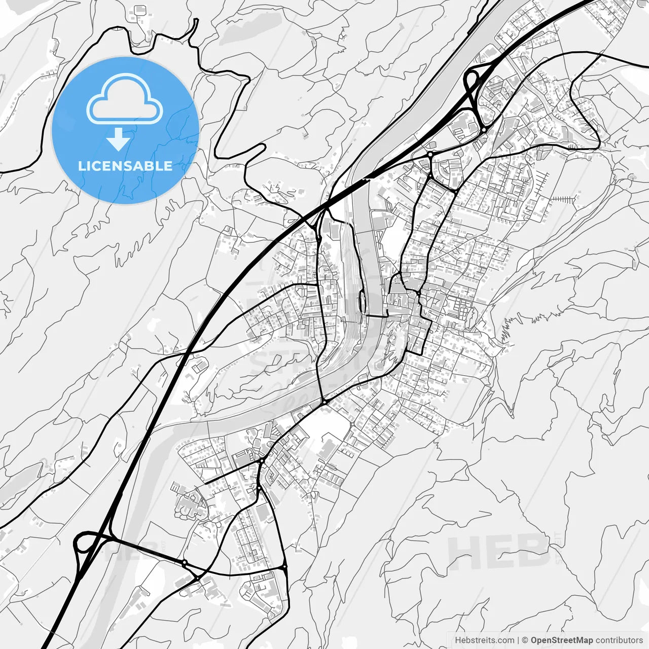 Downtown map of Kufstein, Austria