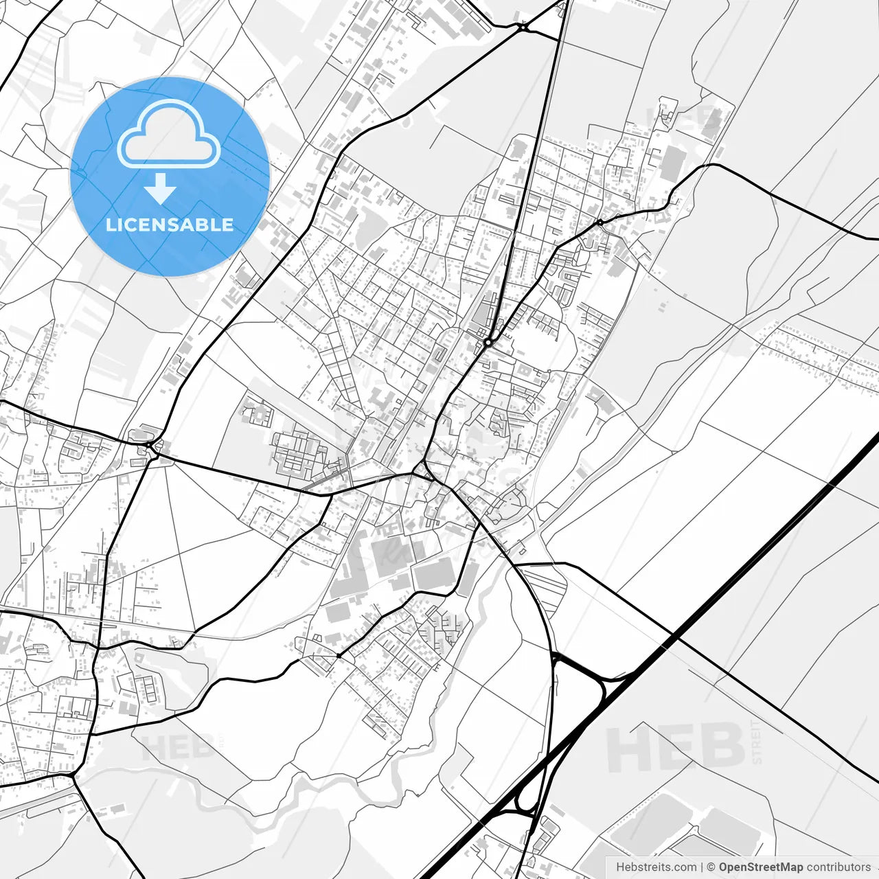 Downtown map of Traiskirchen, Austria