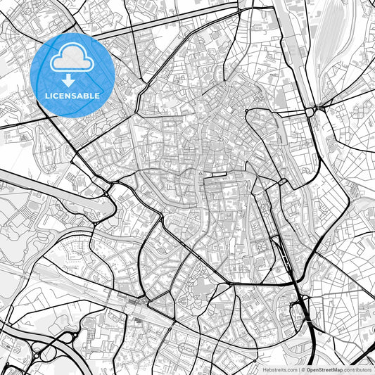 Downtown map of Ghent, Belgium