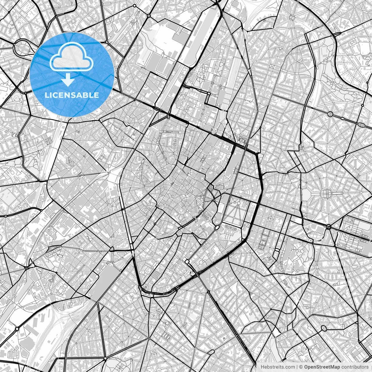 Downtown map of Brussels, Belgium