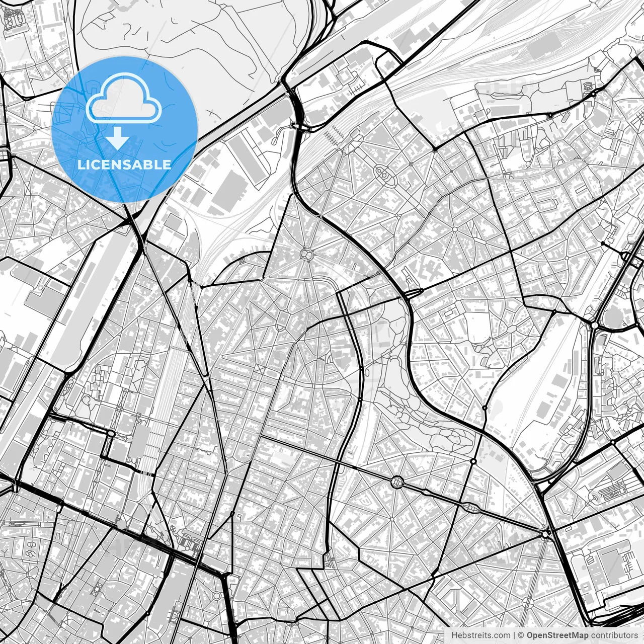 Downtown map of Schaerbeek, Belgium