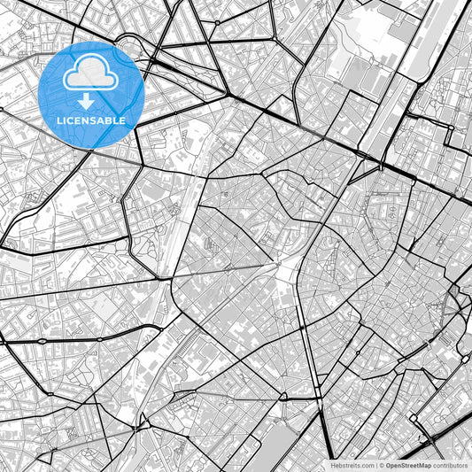Downtown map of Sint-Jans-Molenbeek, Belgium