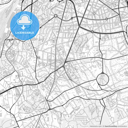 Downtown map of Uccle, Belgium