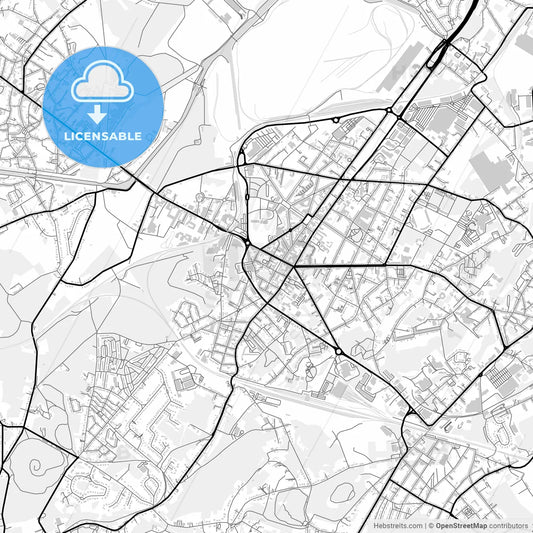 Downtown map of La Louvière, Belgium