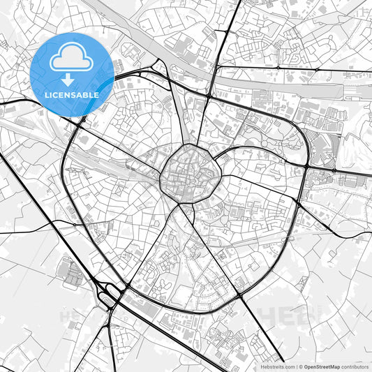 Downtown map of Hasselt, Belgium