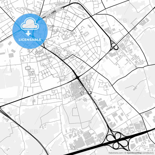 Downtown map of Sint-Niklaas, Belgium