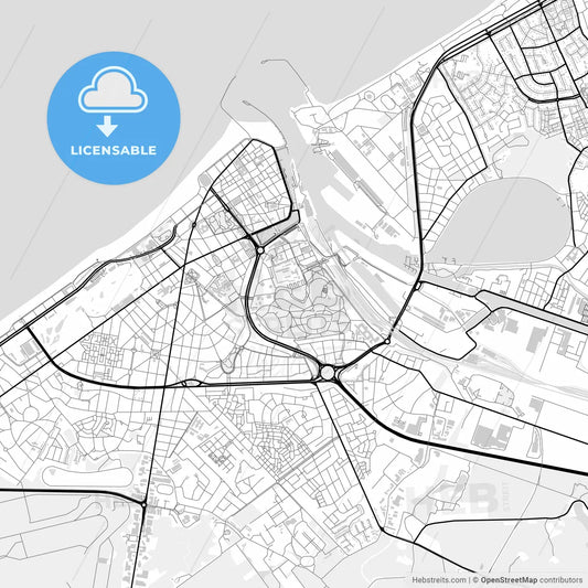 Downtown map of Ostend, Belgium