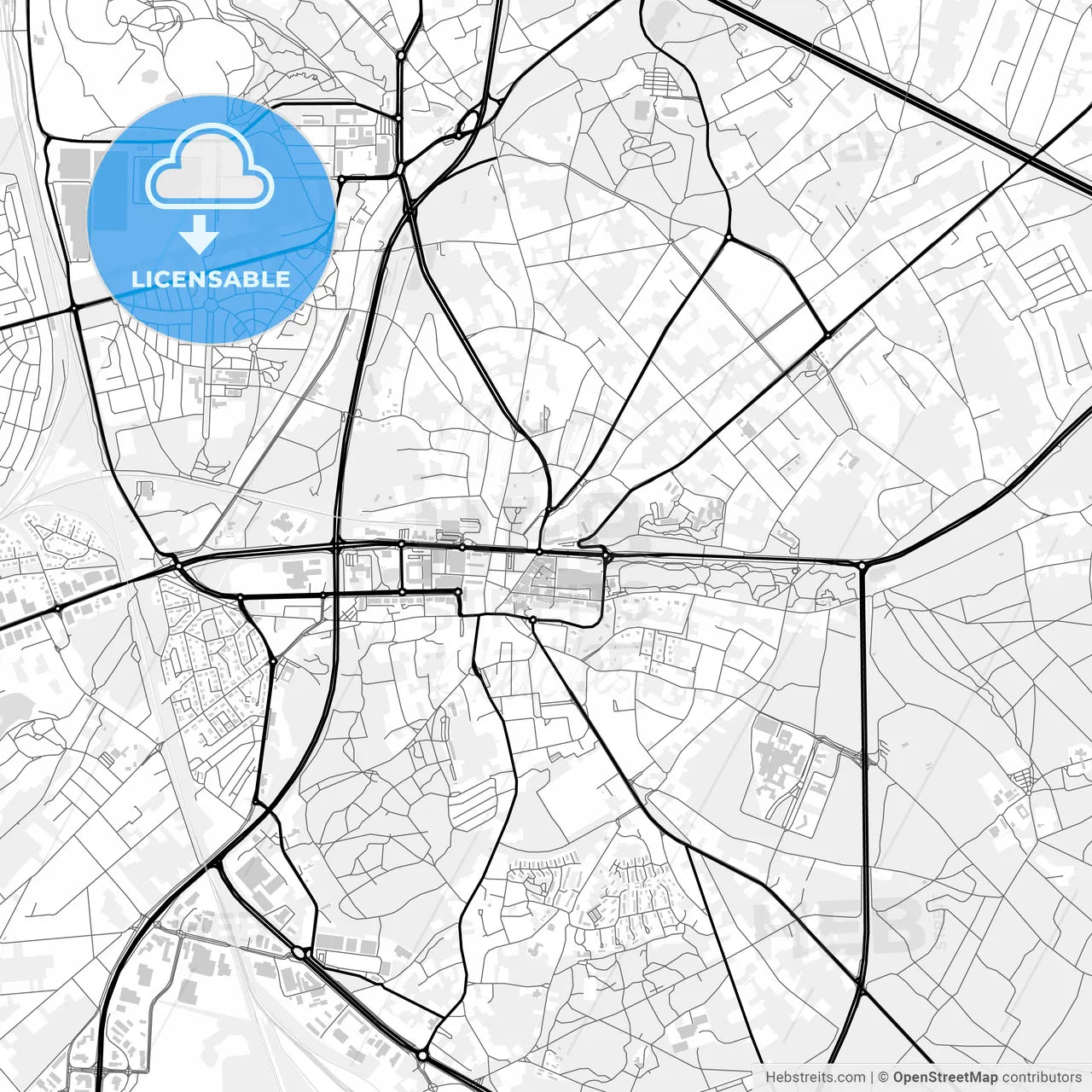 Downtown map of Genk, Belgium