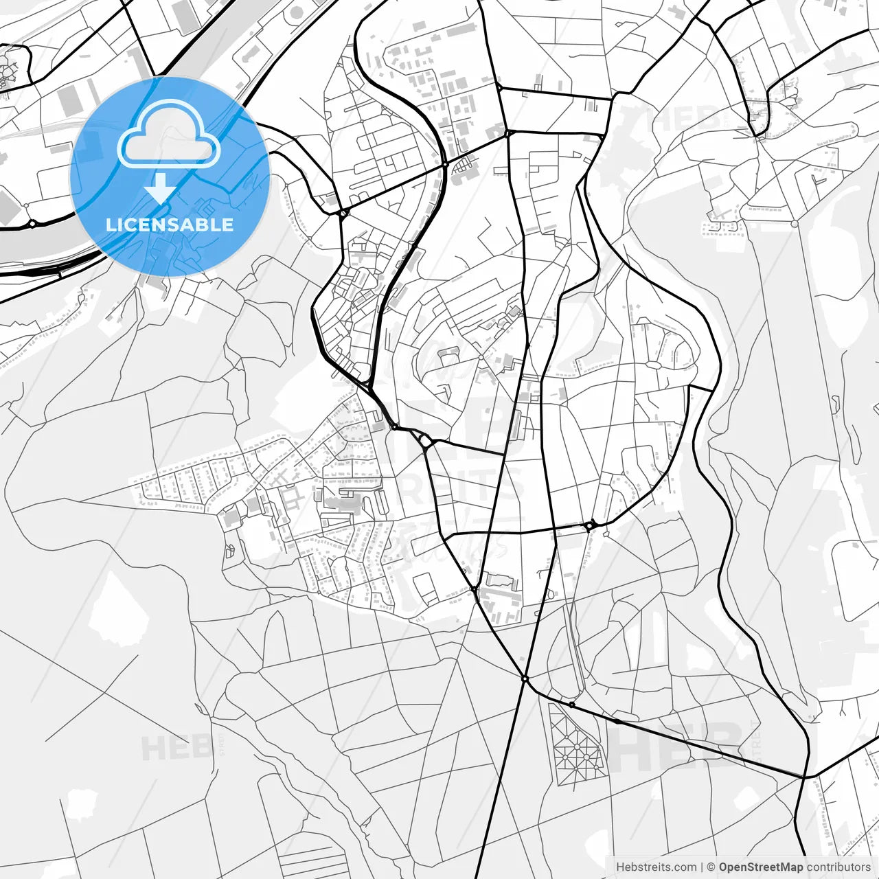 Downtown map of Seraing, Belgium