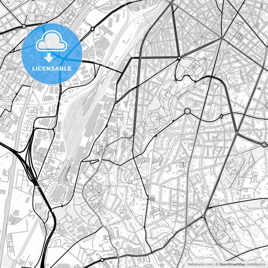 Downtown map of Forest, Belgium