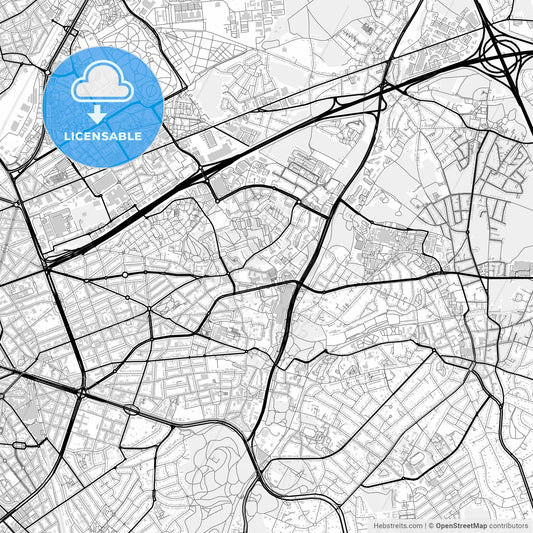 Downtown map of Woluwe-Saint-Lambert, Belgium