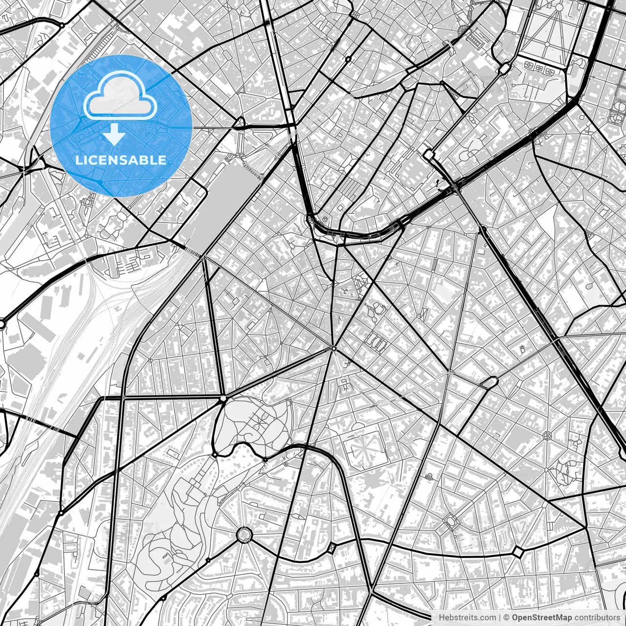 Downtown map of Saint-Gilles, Belgium