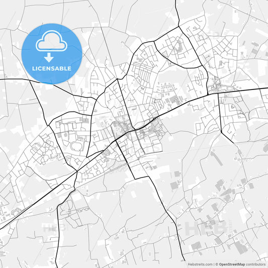 Downtown map of Beveren, Belgium