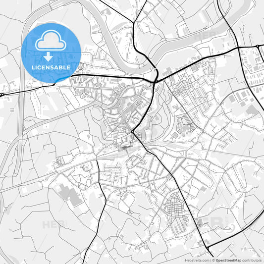 Downtown map of Dendermonde, Belgium