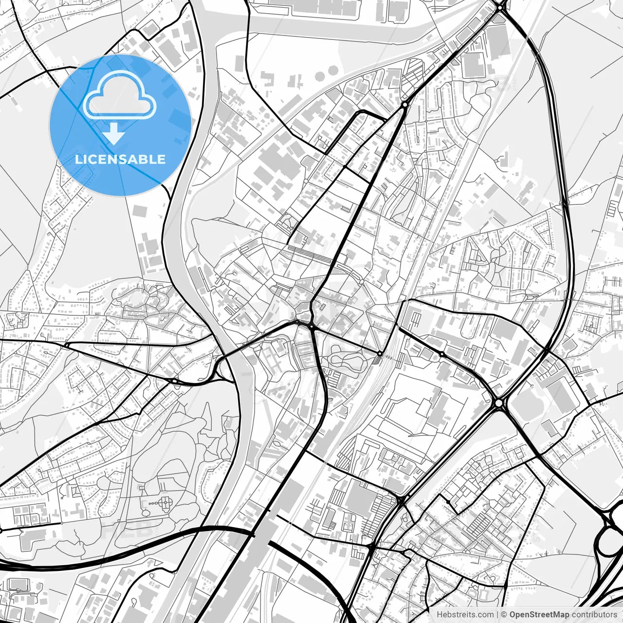 Downtown map of Vilvoorde, Belgium