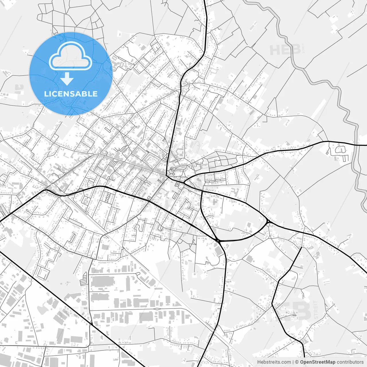 Downtown map of Heist-op-den-Berg, Belgium