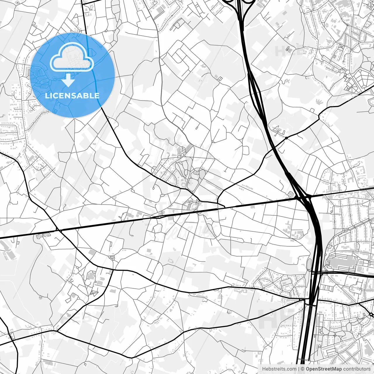 Downtown map of Dilbeek, Belgium