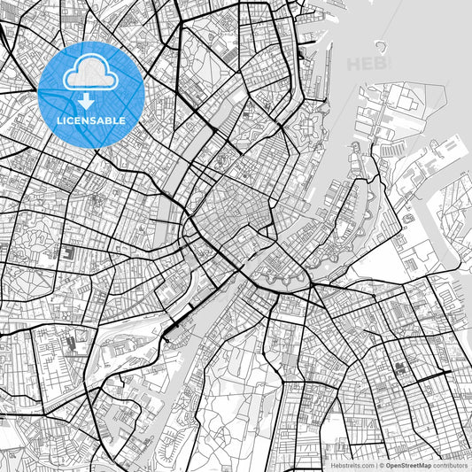 Downtown map of Copenhagen, Denmark