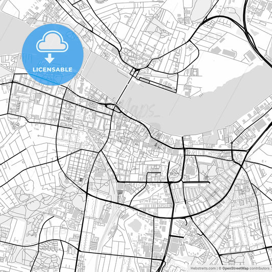 Downtown map of Aalborg, Denmark