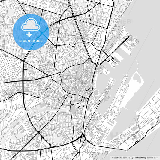 Downtown map of Aarhus, Denmark