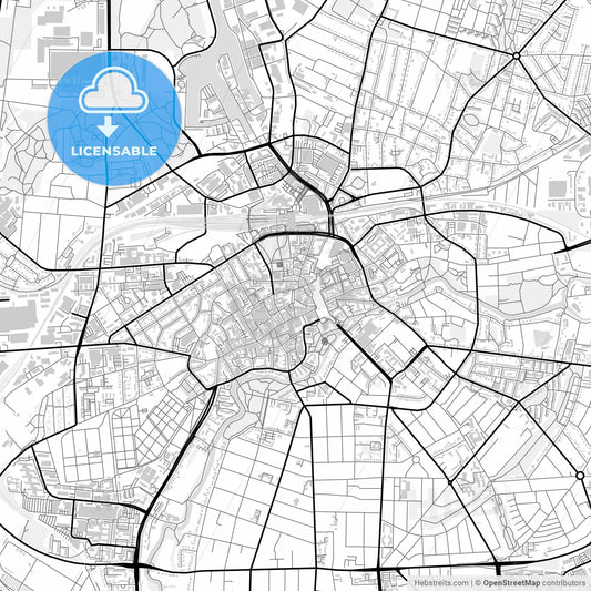 Downtown map of Odense, Denmark