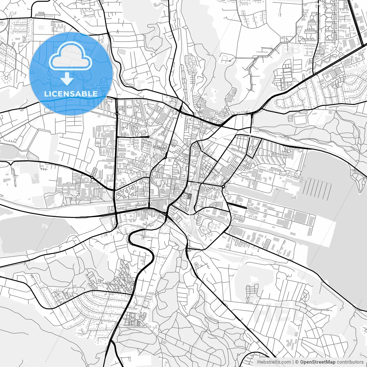 Downtown map of Vejle, Denmark
