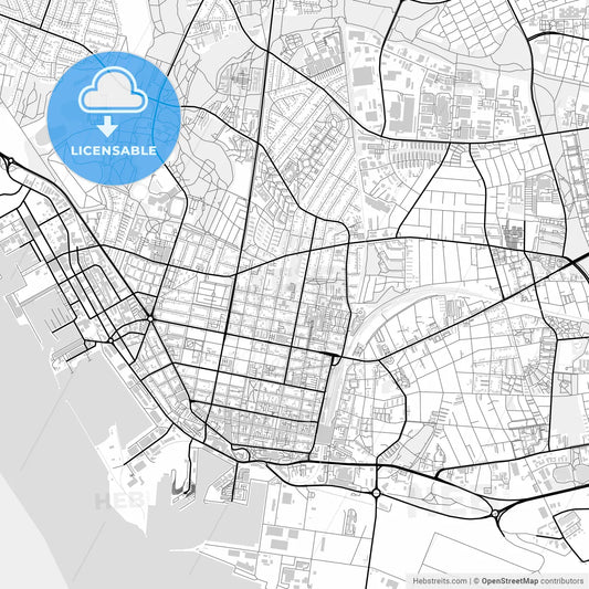 Downtown map of Esbjerg, Denmark